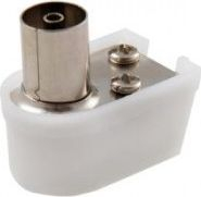 Adapter antene Savio LB0079, konektor TV, plastikë, i bardhë