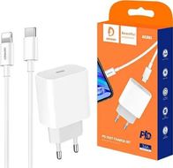 Karikues murale Denmen DC06, 20W, 1x USB C 3.6A, i bardhë