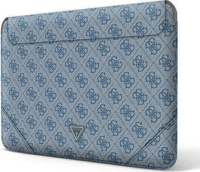 Mbulesë tablet/laptop Guess GUCS14P4TB, 13/14", lëkurë Saffiano, blu 4G Uptown Triangle