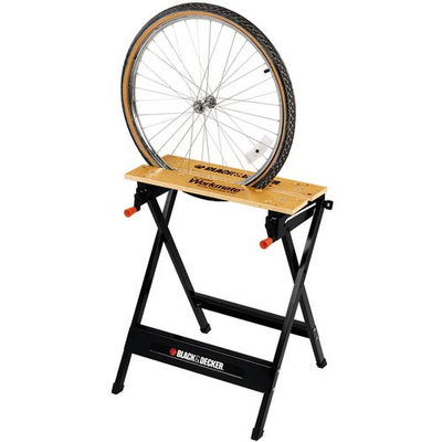 Tavolinë pune portabël Black+Decker Workmate WM301, me kapëse fikse, skelet metalik, dru natyral dhe e zezë