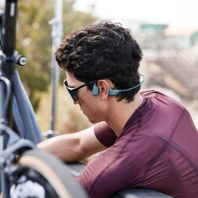 Kufje sportive Shokz OpenRun Pro, me bone conduction, 10 orë bateri, blu