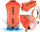 Buoy sigurie për not Enero Inflatable Safety Buoy Dry Pocket 2 in 1, 72x36 cm, portokalli