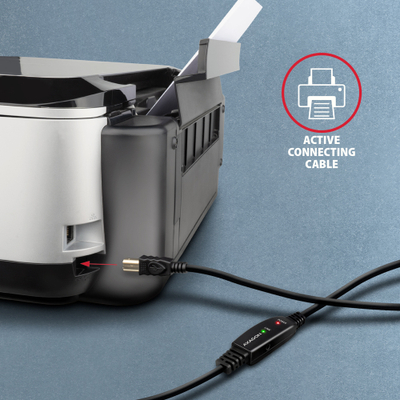 Kabllo USB Axagon ADR-215B, USB-A me USB-B, 15m, e zezë