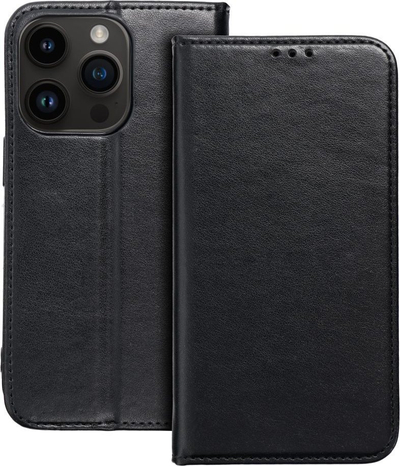 Kapak portofol për iPhone 14 Pro Smart Magneto, flip, mbyllje me magnet, i zi