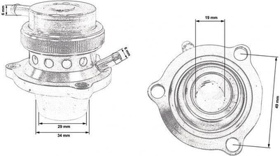 Valvul Blow Off TurboWorks F, për Audi TT Skoda Octavia RS 2.0 TFSI, e zezë