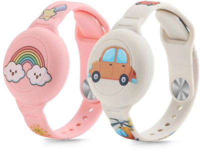 Rrip dore për AirTag Tech-Protect Smooth for Kids, 2 copë, për Apple AirTag 1 dhe 2, shumëngjyrësh