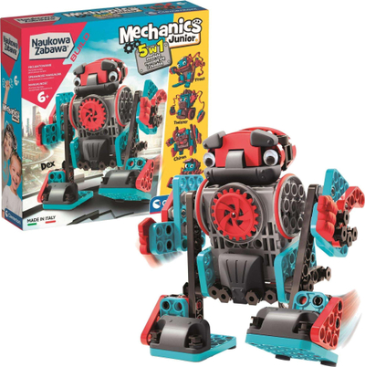 Lodër konstruktive Clementoni Mechanics Junior Robot, 5 në 1, me motor, shumëngjyrëshe
