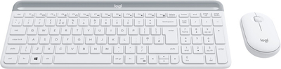 Set tastierë + maus Logitech MK470 Slim Wireless Combo, US, i bardhë