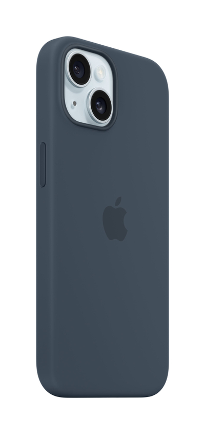 Маска Apple за iPhone 15 Silicone Case со MagSafe, Storm Blue