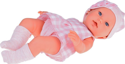Kukull bebe Jokomisiada Newborn ZA5007, me shportë dhe lepurush, rozë