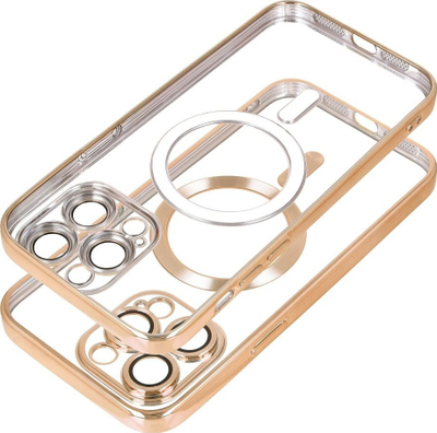 Futrollë telefoni OEM Electro Case për iPhone 15 Pro, me MagSafe, ngjyrë gold