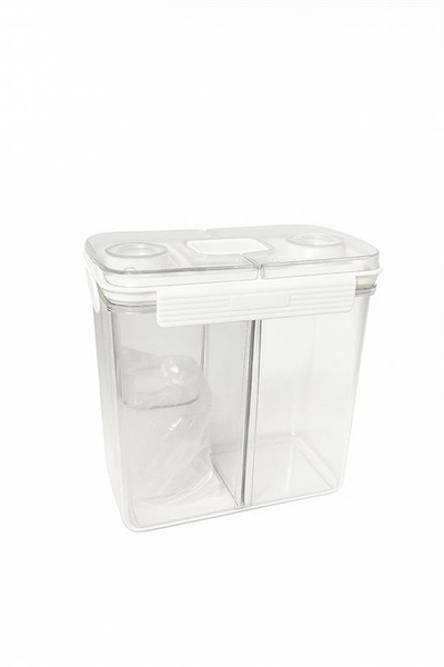 Kavanoz i mbyllur 2600ml, transparente me të bardhë. UNIMIKS