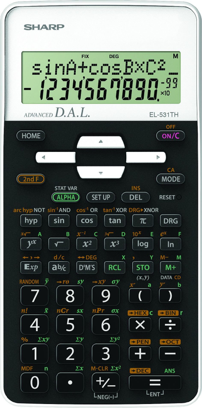 Calculator shkencor Sharp EL-W531TH, ekran 4 rreshta, WriteView, i bardhë