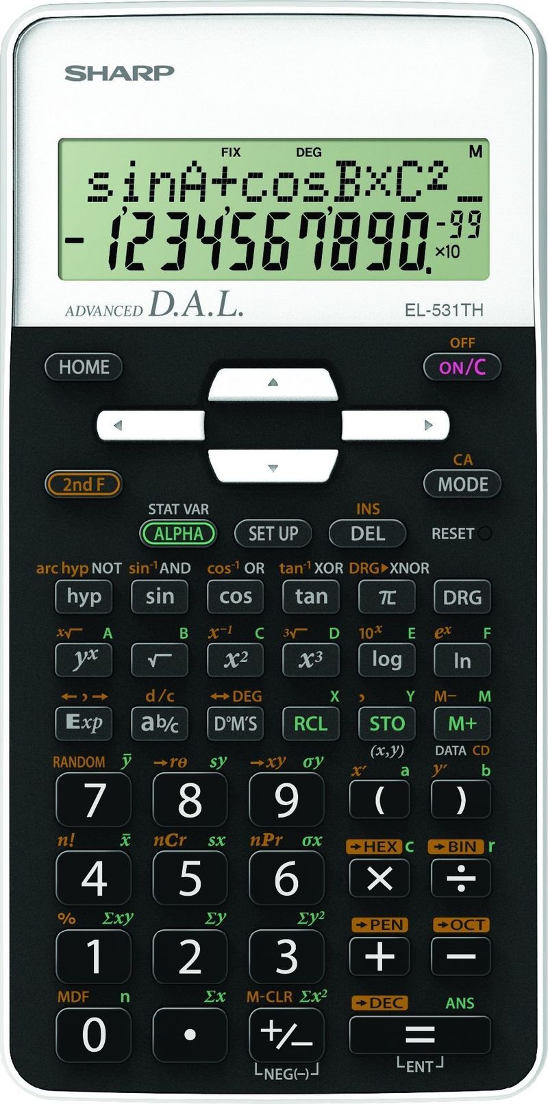 Calculator shkencor Sharp EL-W531TH, ekran 4 rreshta, WriteView, i bardhë