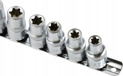 Set çelësa goditës TORX të brendshëm GEKO, 9 copë, çelik CrV, 1/2"