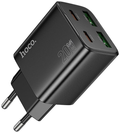 Karikues rrjeti Hoco N55, 20W, 4 porta USB, i zi