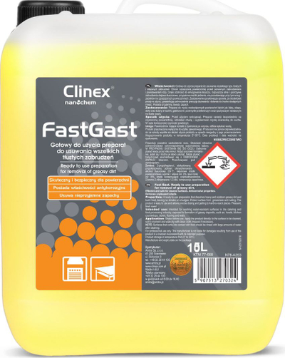 Solucion pastrimi Clinex FastGast, për yndyra kuzhine, profesional, 5L