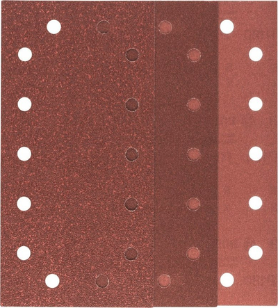 Set letra zmerile Bosch Accessories, 10 copë, 115 x 230mm, granulim 60 120 180
