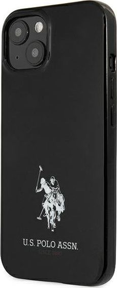 Mbulesë telefoni U.S. Polo Assn Horses për iPhone 13 6.1\", hardcase TPU, e zezë
