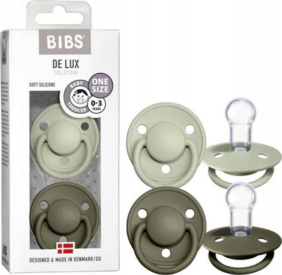 Memë qetësuese Bibs De Lux Silicone, 0-36m, 2 copë, shumëngjyrëshe