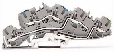Bllok terminali WAGO Multi-deck 6mm2 N / L / PE, i hirtë