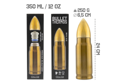 Termos FROSTER Bullet Thermos, 350 ml, çelik inox, ngjyrë bronzi