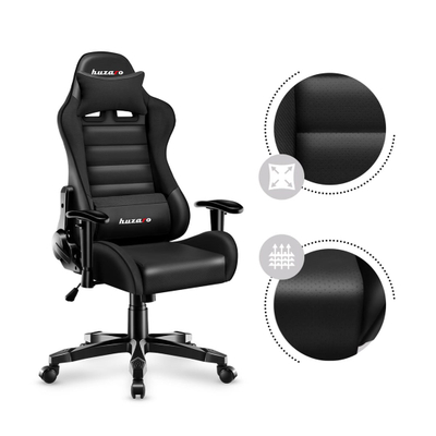 Karrige lojërash për fëmijë Huzaro HZ-Ranger 6.0, 160 cm, e zezë