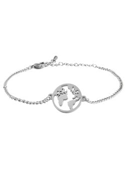Byzylyk Troli Playful World Map VCBW012S, çelik inox, për gra, argjend