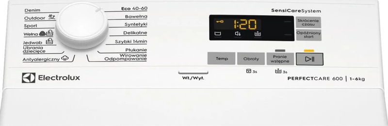 Rrobalarëse Electrolux SensiCare 600, 6 kg, ngarkim nga lart, e bardhë