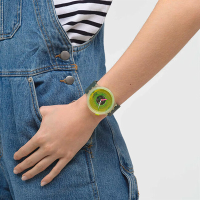 Orë dore për fëmijë SWATCH BIG BOLD SB05K400, e gjelbër
