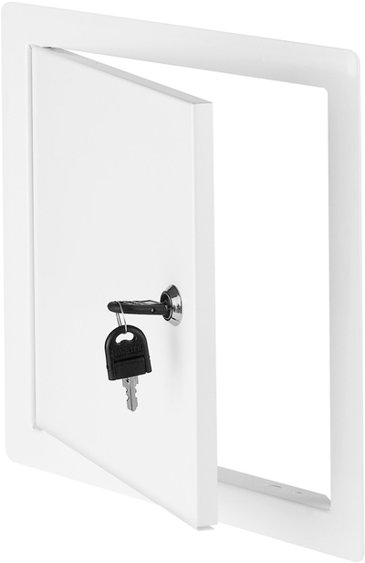 Derë inspektimi metalike Awenta DM81, 14x14 cm, për mur dhe tavan, e bardhë