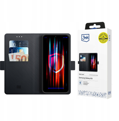 Këllëf portofol 3mk Wallet Case për Samsung S25 Edge, najlon TPU, me kapëse me magnet, i zi