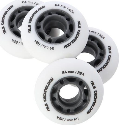 Rrota patinash Nils PU, 64 mm 82A, set 4 copë, e bardhë mat