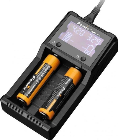 Karikues baterish Fenix ARE-A2, 2 kanale, ekran LCD, i zi