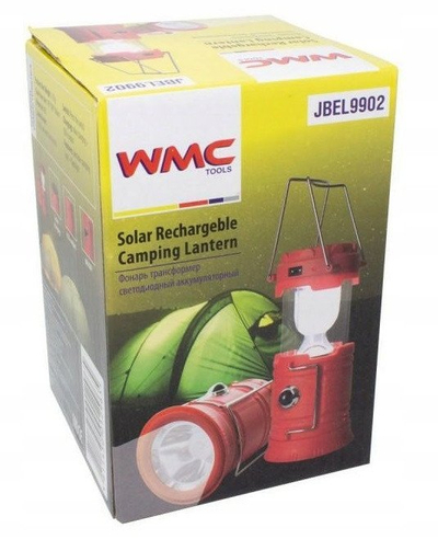 Llambë kampingu me diell WMC JBEL9902, LED, rikarikueshme, 50lm, portokalli