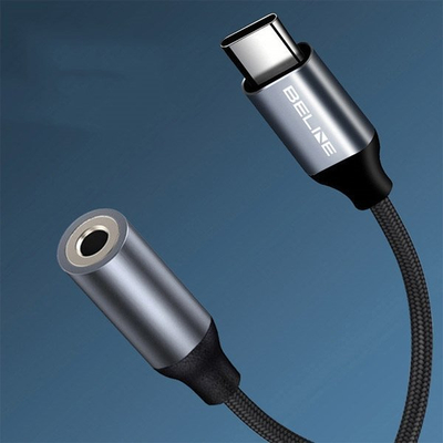 Adapter audio Beline USB C në Jack 3.5mm, DAC, gri