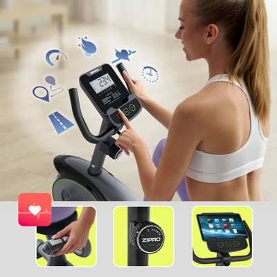 Biçikletë stërvitore magnetike Zipro Easy, 8 nivele rezistence, ekran LCD, e zezë