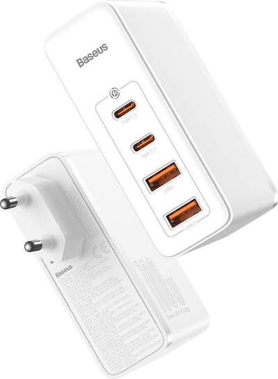 Karikues muri Baseus GaN2 Pro CCGAN2P-L02, 100W, 2x USB-C 2x USB-A, i bardhë