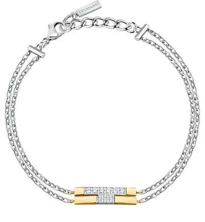 Byzylyk për femra Trussardi T-Logo TJAXC27, 19 cm, e argjendtë/e artë