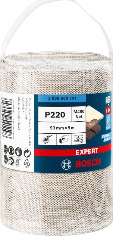 Rrjetë gërryese Bosch Expert M480, për dru, bojë edhe gips, me pakësim pluhuri