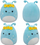 Lodër pelushi Squishmallows Natnat, 16", alien blu pastel, me kurorë me lule