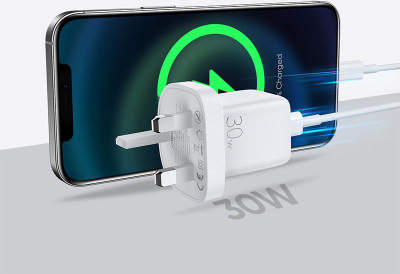 Karikues muri Joyroom 30W, USB C PD, USB QC 3.0, i bardhë