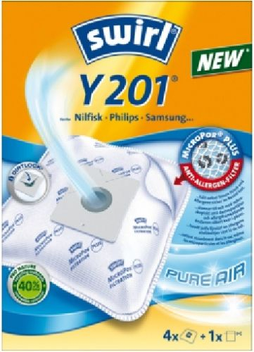 Qese pluhuri Swirl Y201 MP Plus, MicroPor, set 5 copë, të bardha