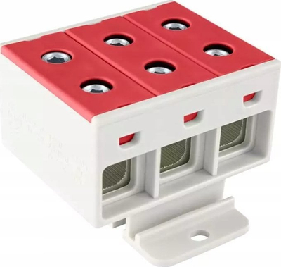 Klemë shine INCOBEX ELPLAST Rail Connector, 3 pole, 35mm², e kuqe