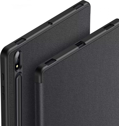 Mbulesë tablet DUX DUCIS Domo për Samsung Galaxy Tab S9 Plus, me mbajtëse për stylus, me ndezje/fikje automatike, e zezë