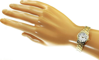 Orë dore Casio LTP-V002G-7B2 për femra, analog, datë, e artë