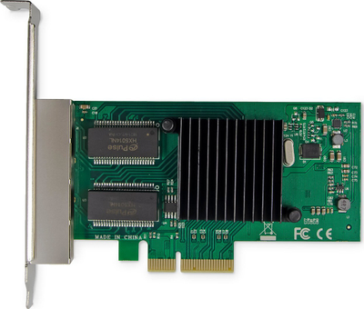 Kartë rrjeti Digitus DN-10114, 4 porta Gigabit, PCIe, ngjyrë e zezë