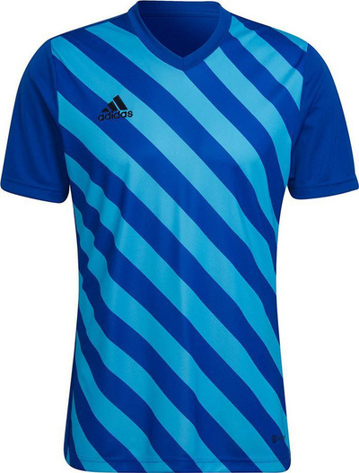 Bluzë sportive adidas Entrada 22 Graphic Jersey M HF0116, poliester i riciklum, teknologji Aeroready, blu me të bardhë