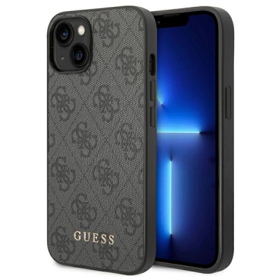 Mbulesë telefoni Guess 4G Logo për iPhone 14 Plus 6.7", plastike, gri e errët