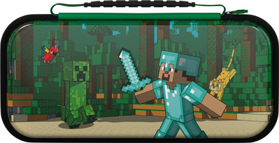 Çantë udhëtimi PDP REALMz Travel Case Plus për Nintendo Switch, Minecraft Forest Battle, jeshile